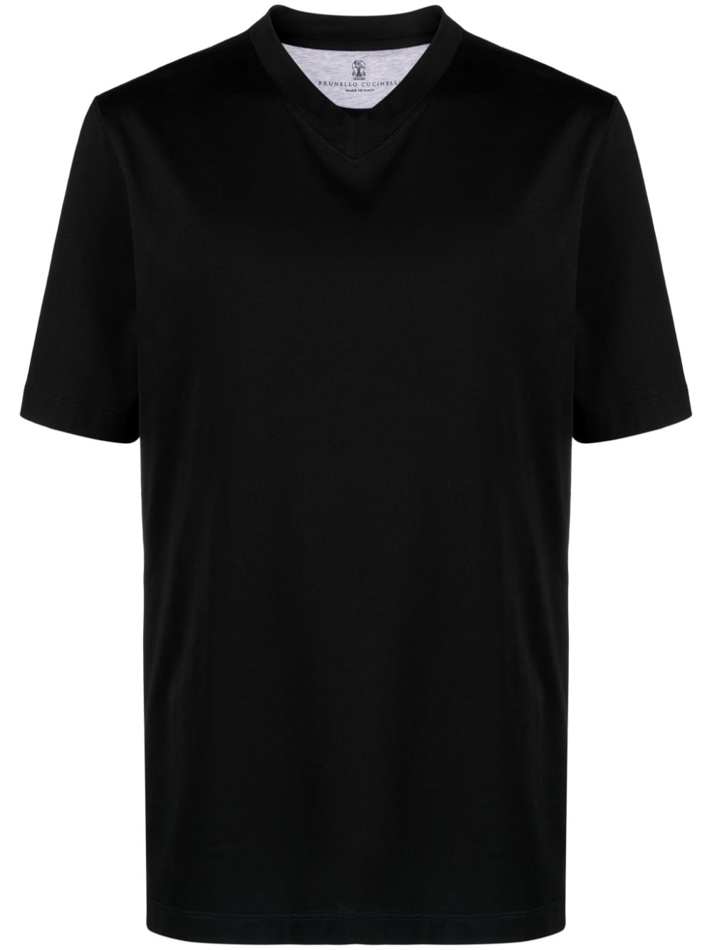 Brunello Cucinelli V-neck cotton T-shirt - Black von Brunello Cucinelli