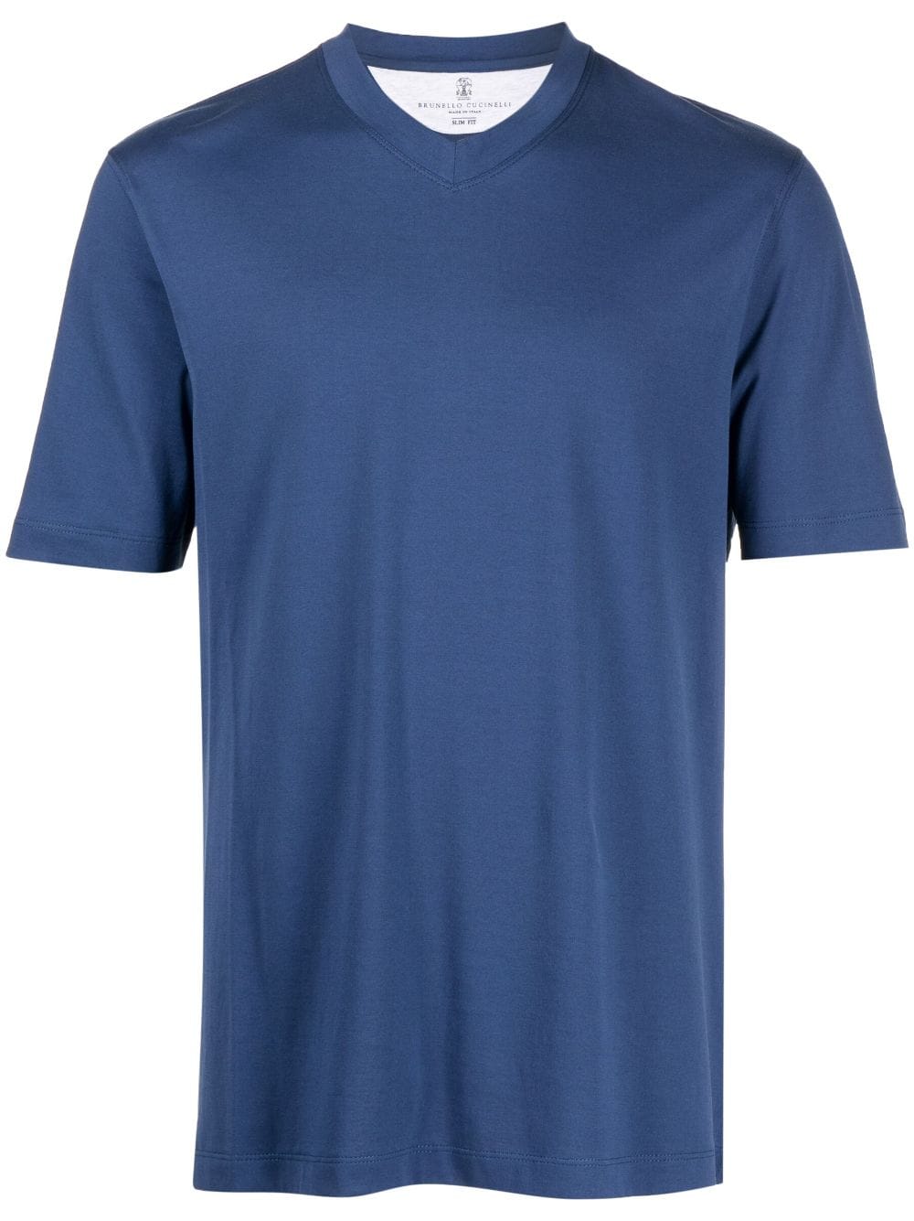 Brunello Cucinelli V-neck cotton T-shirt - Blue von Brunello Cucinelli
