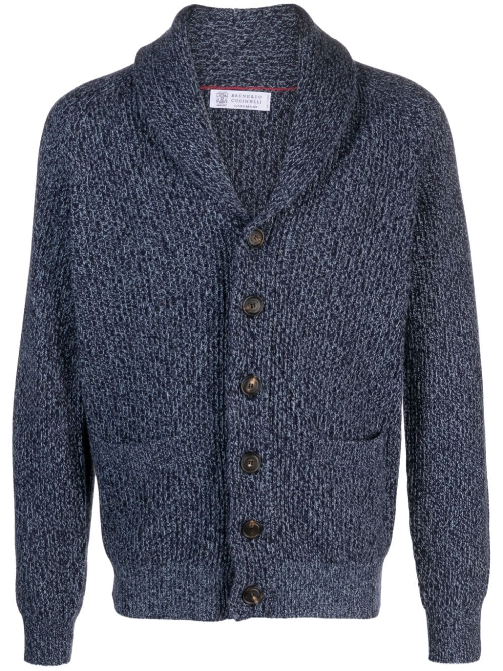 Brunello Cucinelli V-neck speckle-knit cardigan - Blue von Brunello Cucinelli