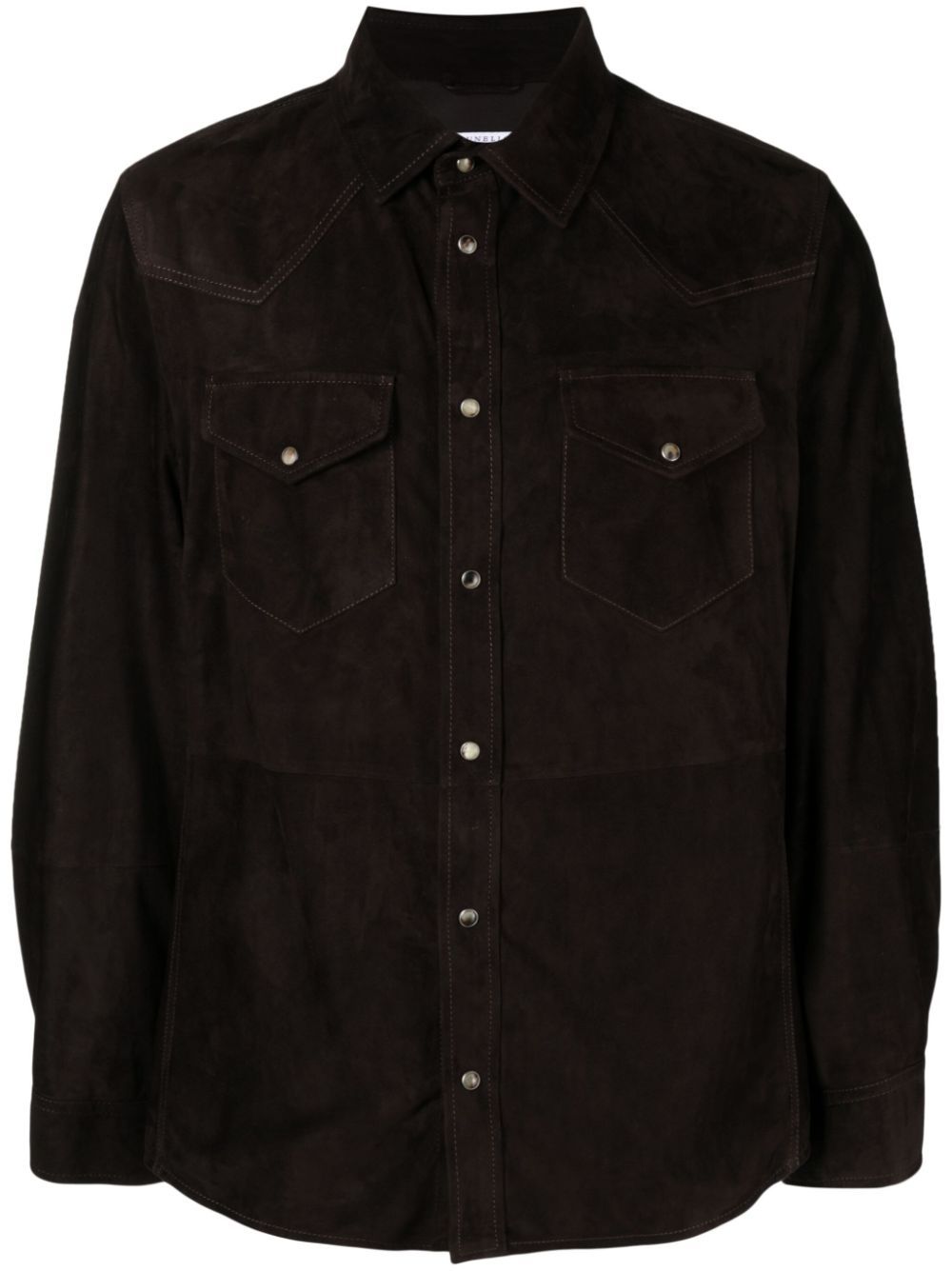 Brunello Cucinelli Western-style suede shirt - Black von Brunello Cucinelli