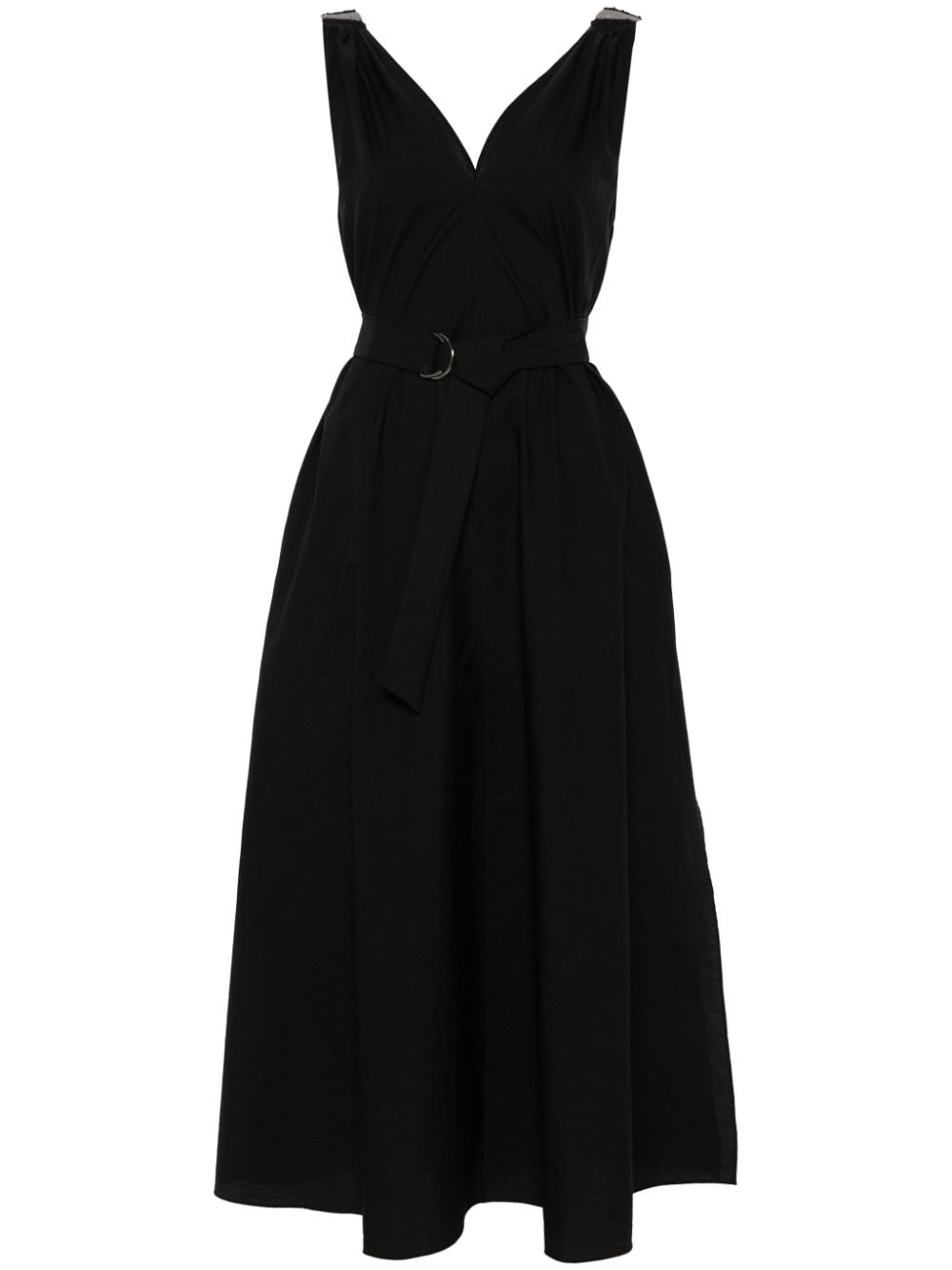 Brunello Cucinelli belted sleeveless dress - Black von Brunello Cucinelli