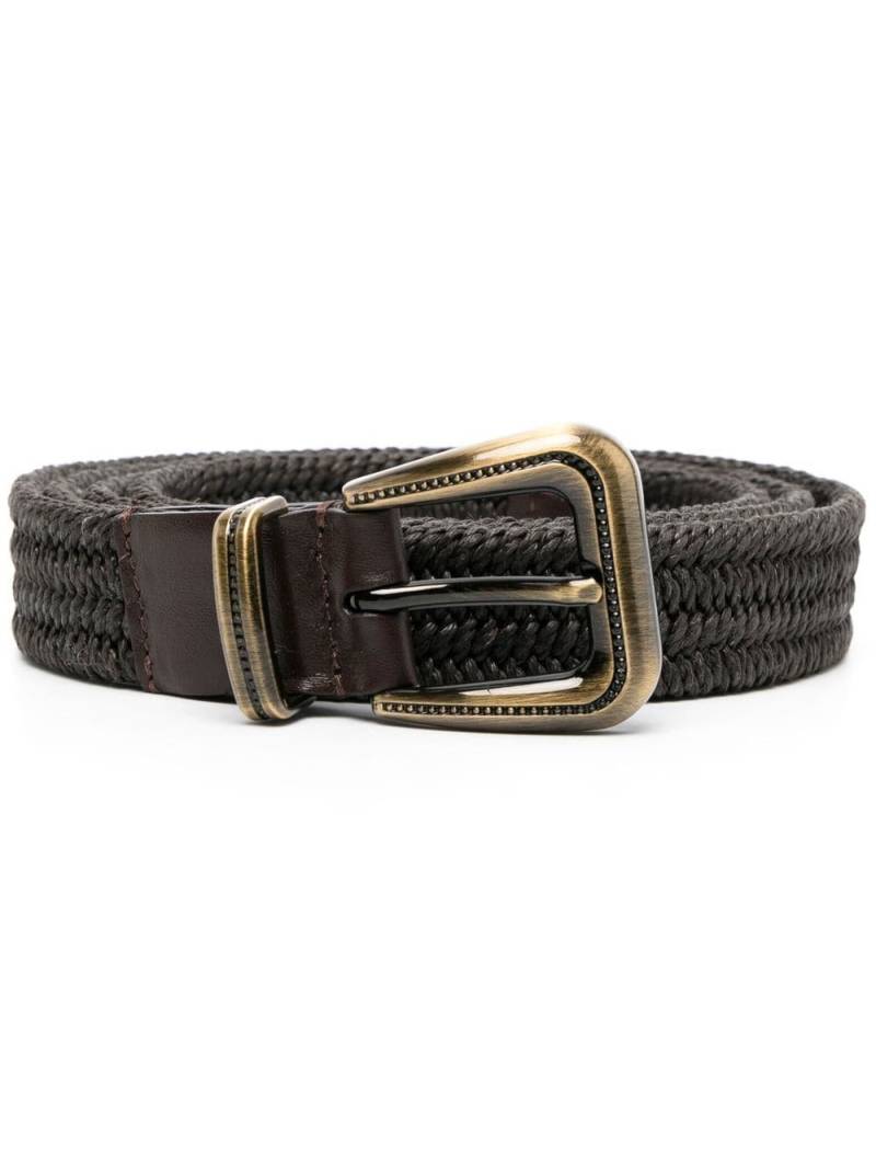 Brunello Cucinelli braided buckle belt - Brown von Brunello Cucinelli