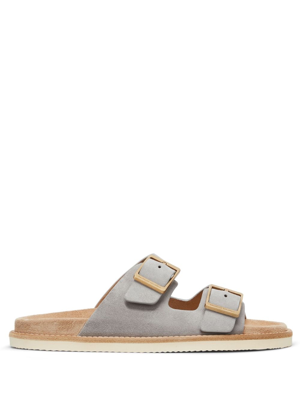 Brunello Cucinelli buckle-fastened suede sandals - Grey von Brunello Cucinelli