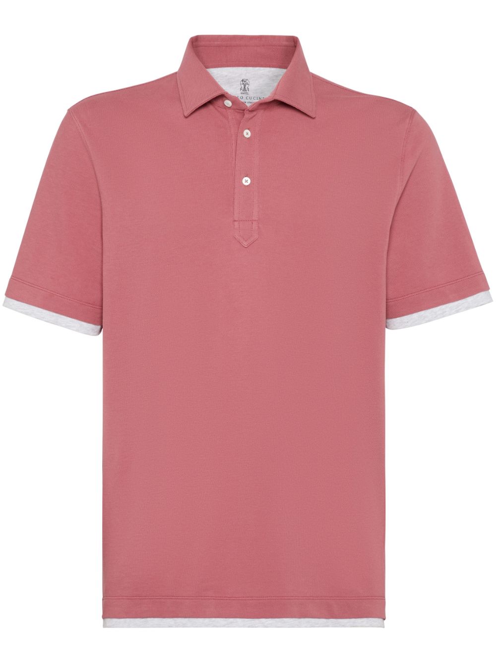 Brunello Cucinelli button-fastening cotton polo shirt - Red von Brunello Cucinelli