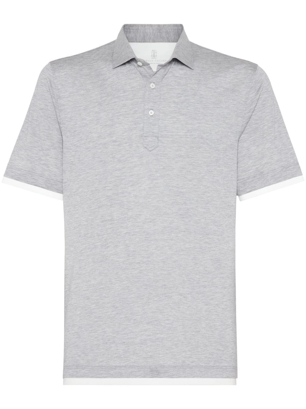 Brunello Cucinelli button-fastening silk-blend polo shirt - Grey von Brunello Cucinelli