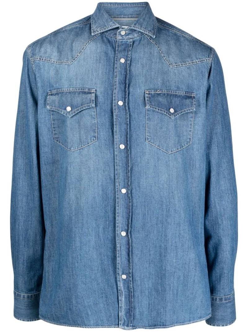 Brunello Cucinelli button-up cotton denim shirt - Blue von Brunello Cucinelli