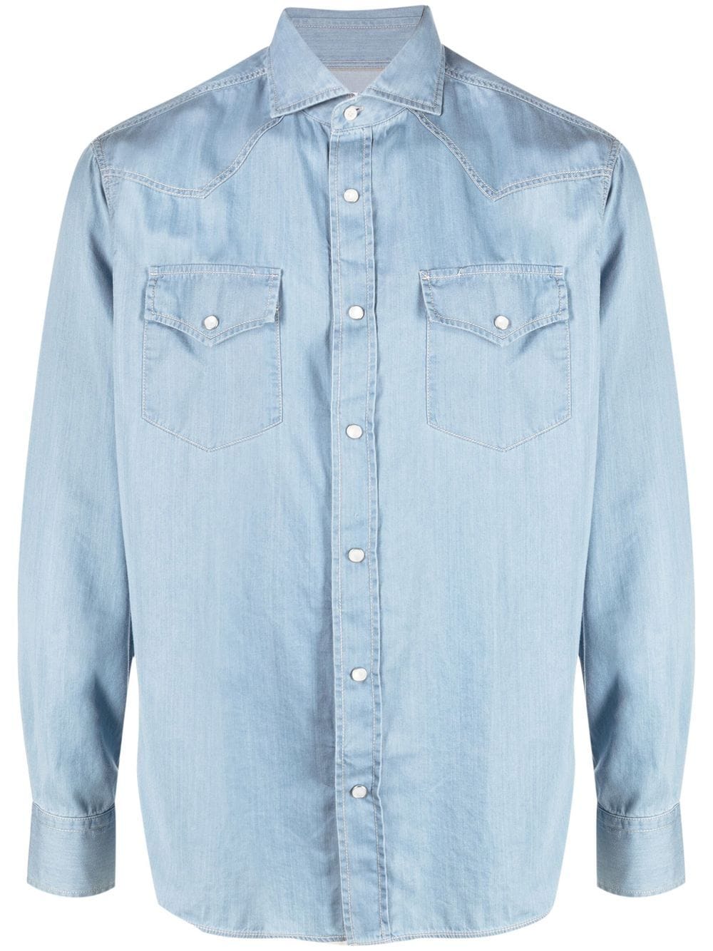 Brunello Cucinelli button-up denim shirt - Blue von Brunello Cucinelli