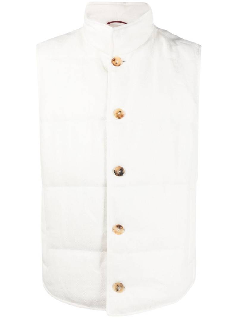 Brunello Cucinelli button-up down vest - White von Brunello Cucinelli