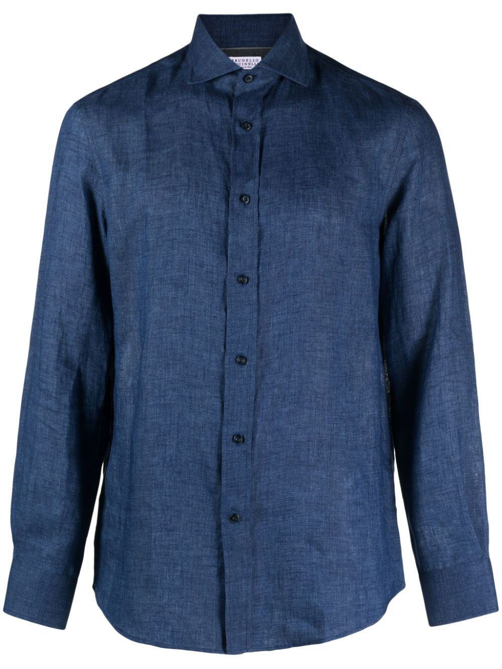 Brunello Cucinelli buttoned-up linen shirt - Blue von Brunello Cucinelli