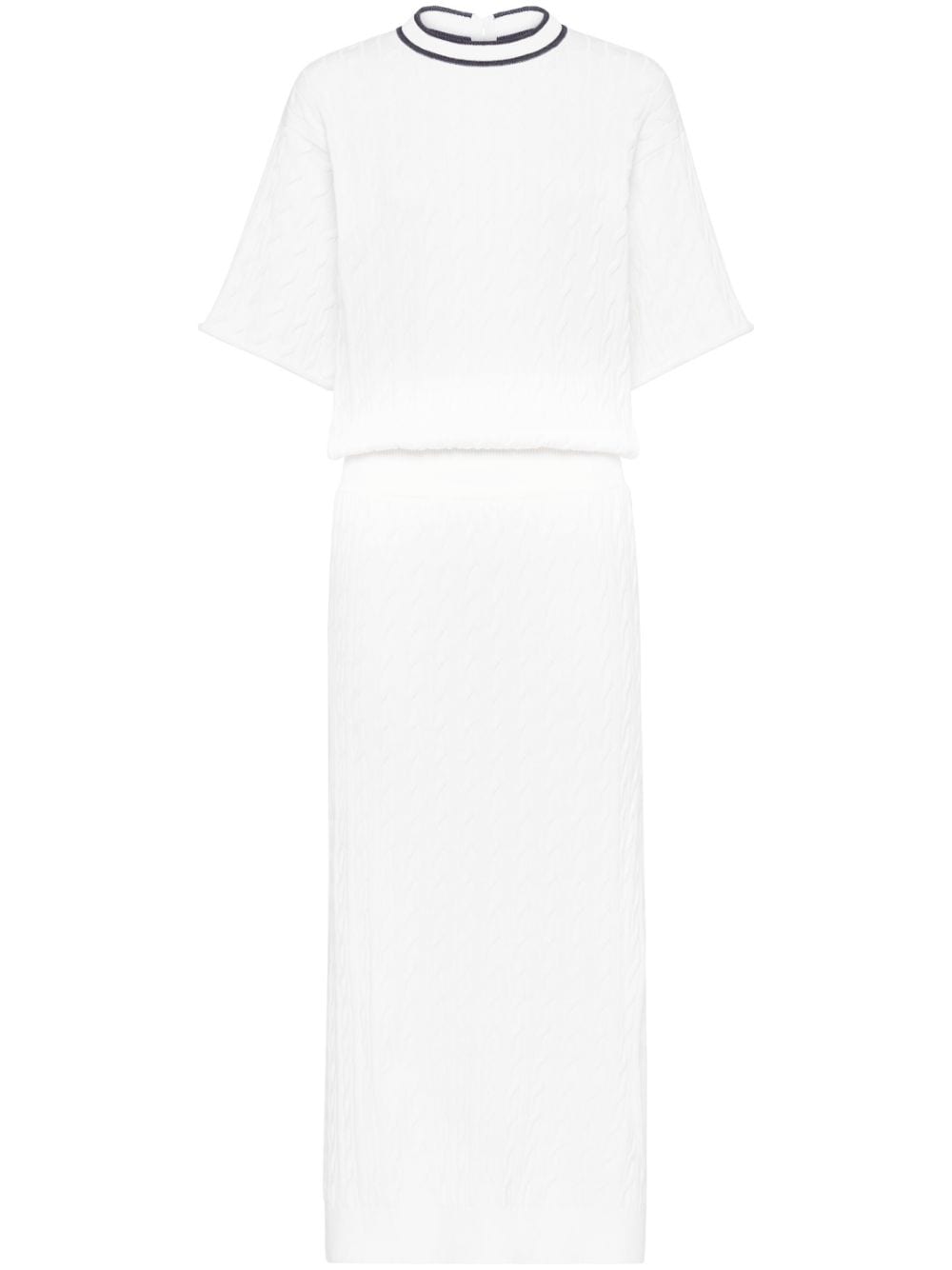 Brunello Cucinelli cable-knit cotton dress - White von Brunello Cucinelli