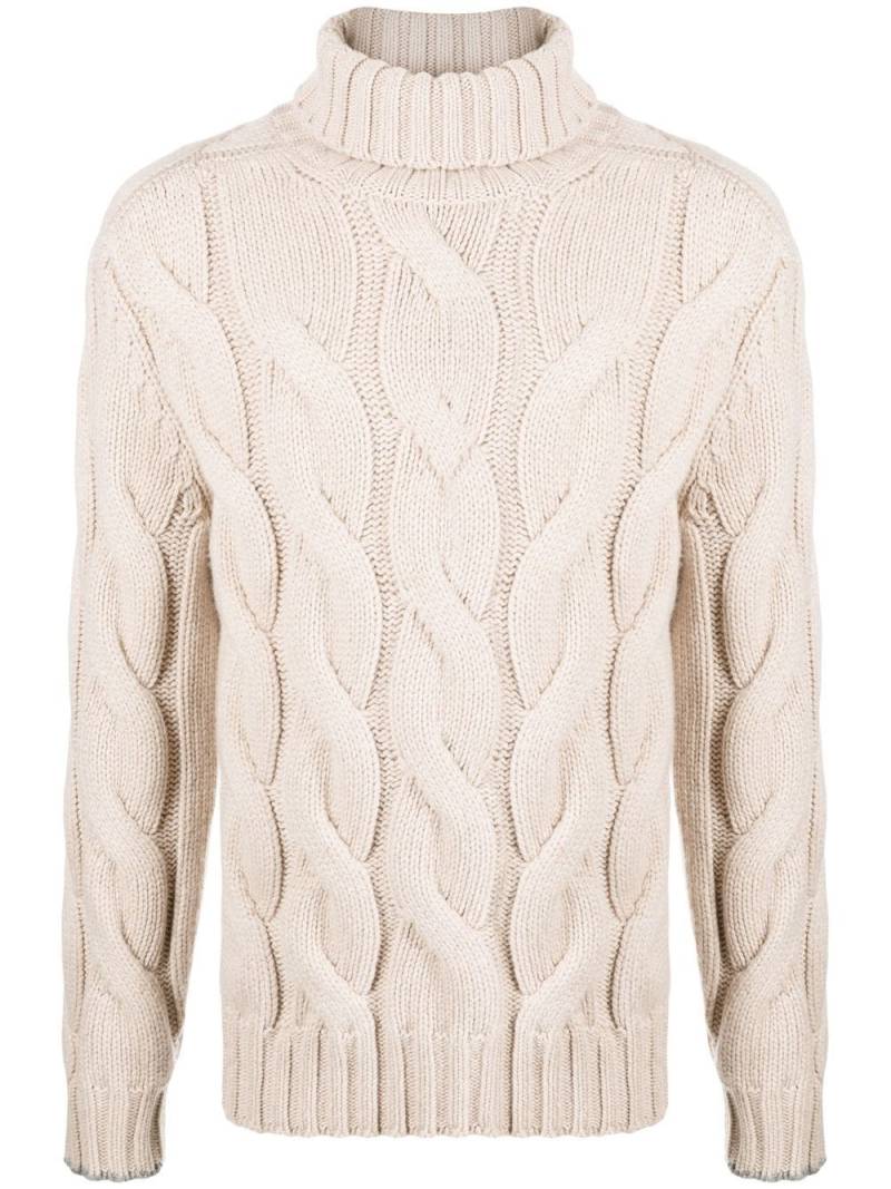 Brunello Cucinelli cable-knit roll-neck jumper - Neutrals von Brunello Cucinelli