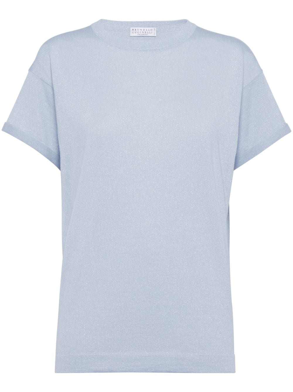 Brunello Cucinelli cashmere-blend knitted T-shirt - Blue von Brunello Cucinelli