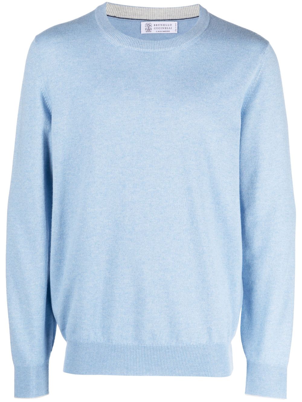 Brunello Cucinelli cashmere crew neck jumper - Blue von Brunello Cucinelli