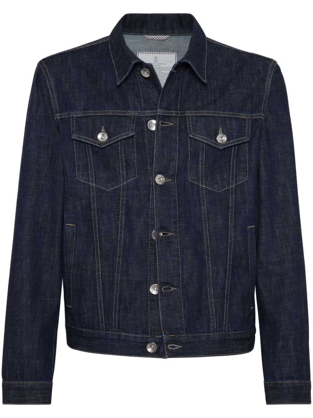 Brunello Cucinelli classic-collar cotton denim jacket - Blue von Brunello Cucinelli