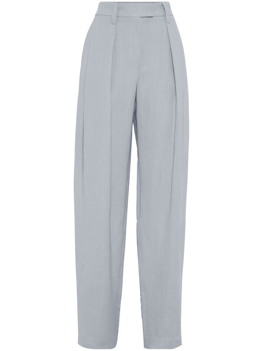 Brunello Cucinelli concealed-fastening straight trousers - Blue von Brunello Cucinelli