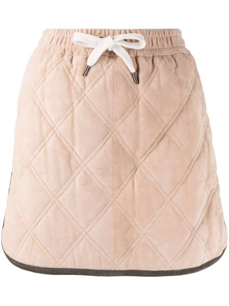 Brunello Cucinelli contrast-trim quilted skirt - Pink von Brunello Cucinelli