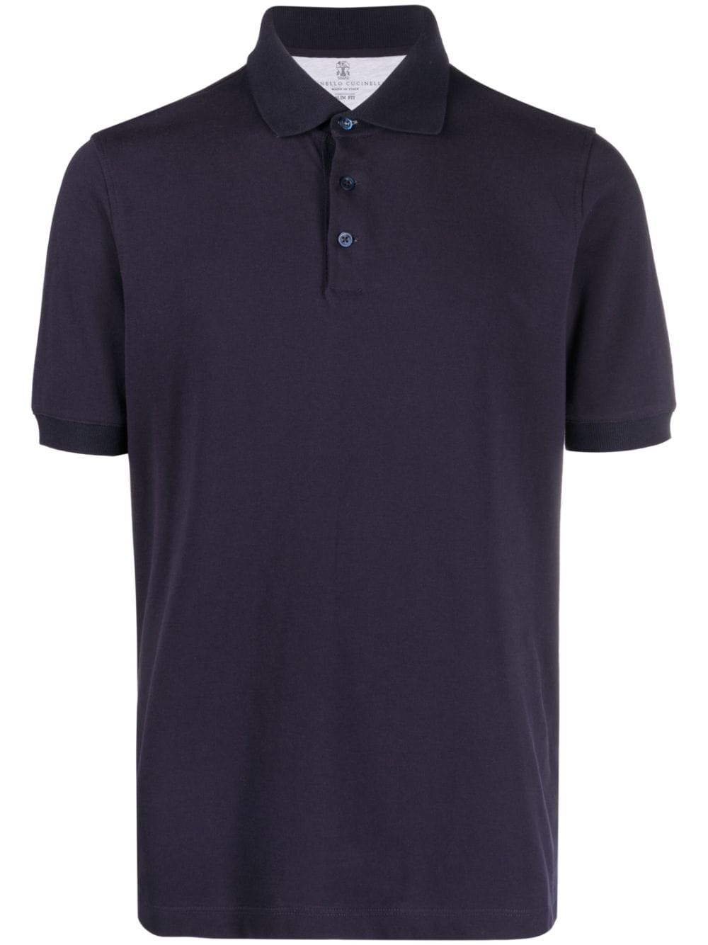 Brunello Cucinelli cotton short-sleeved polo shirt - Blue von Brunello Cucinelli