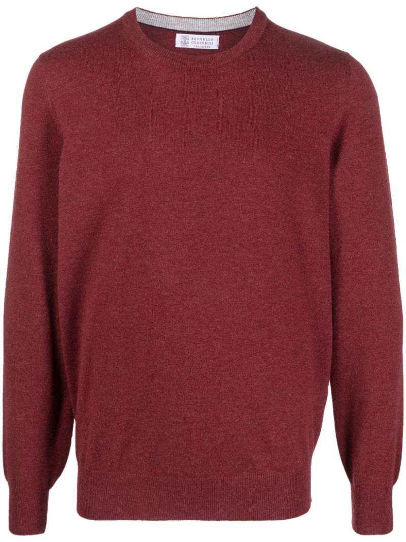 Brunello Cucinelli crew-neck cashmere jumper - Red von Brunello Cucinelli