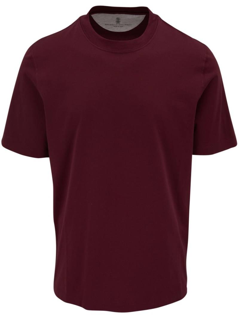 Brunello Cucinelli crew-neck cotton T-shirt - Red von Brunello Cucinelli