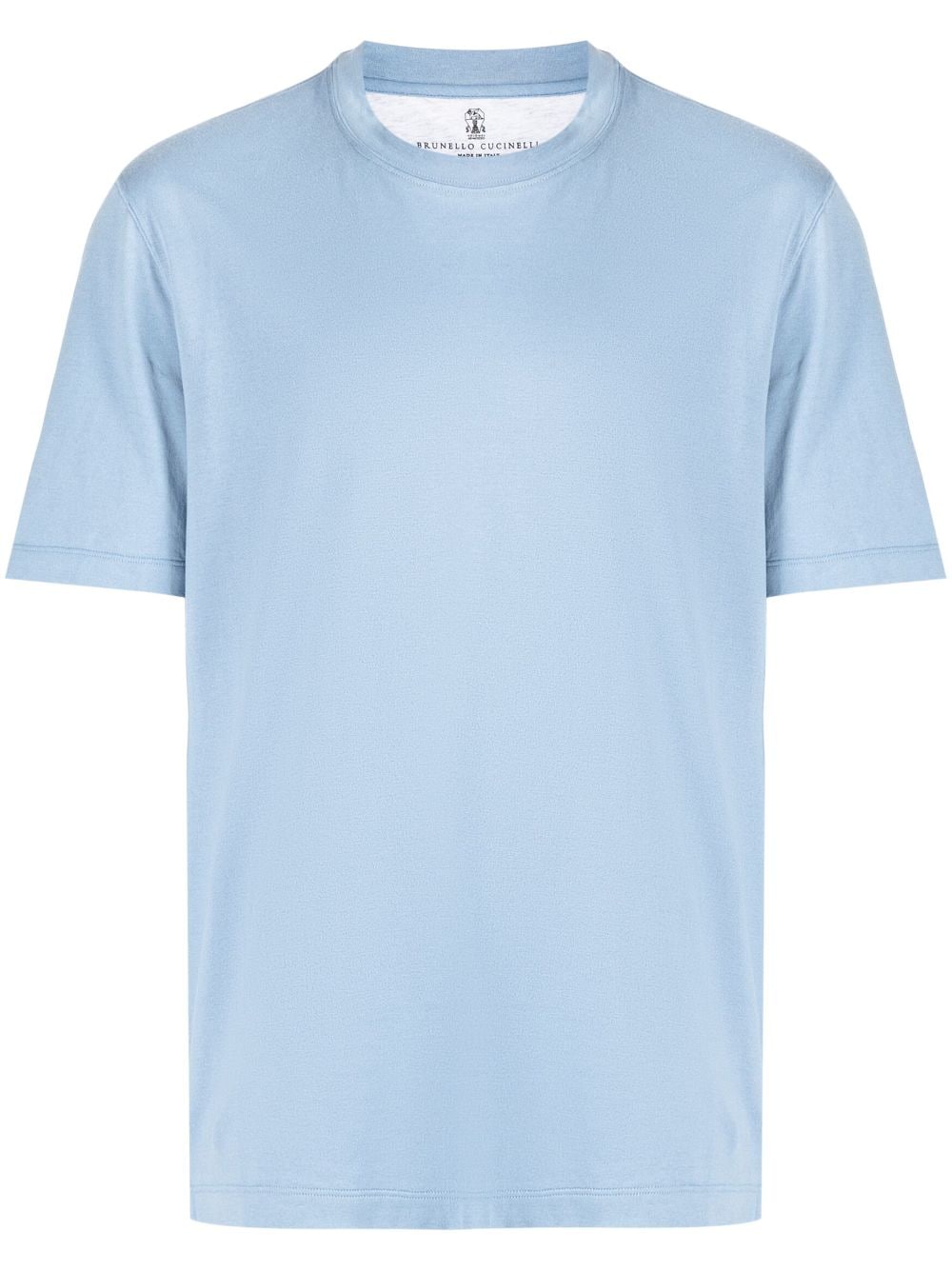 Brunello Cucinelli crew neck cotton-linen/flax T-shirt - Blue von Brunello Cucinelli