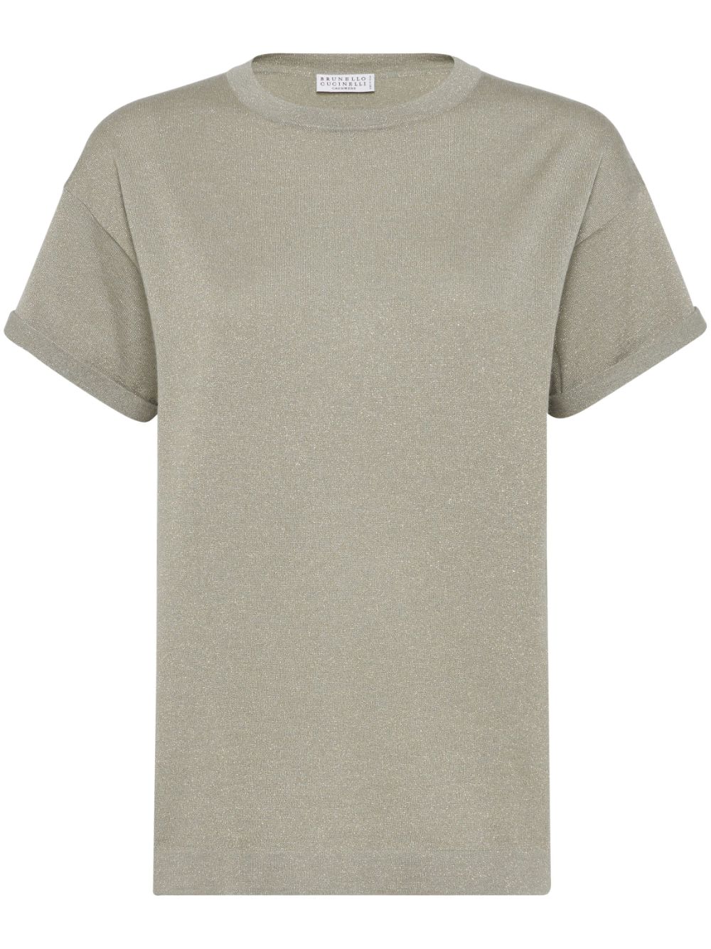 Brunello Cucinelli crew-neck metallic-threading T-shirt - Green von Brunello Cucinelli