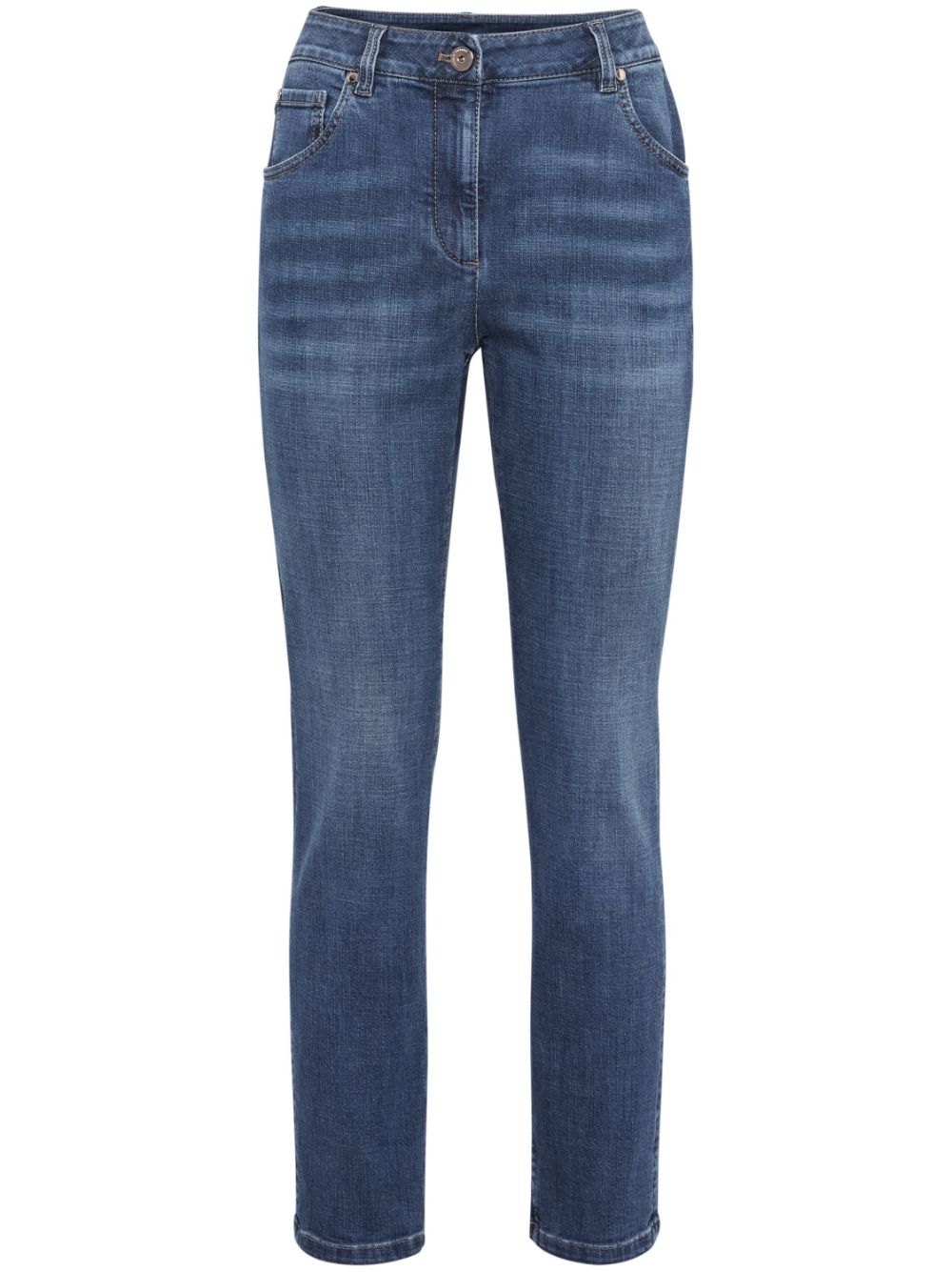 Brunello Cucinelli distressed-finish denim jeans - Blue von Brunello Cucinelli