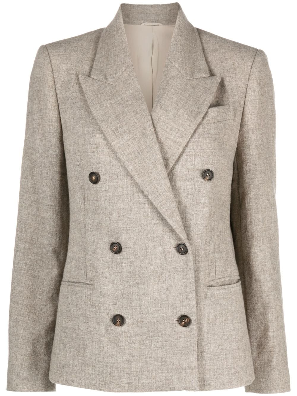 Brunello Cucinelli double-breasted blazer - Neutrals von Brunello Cucinelli