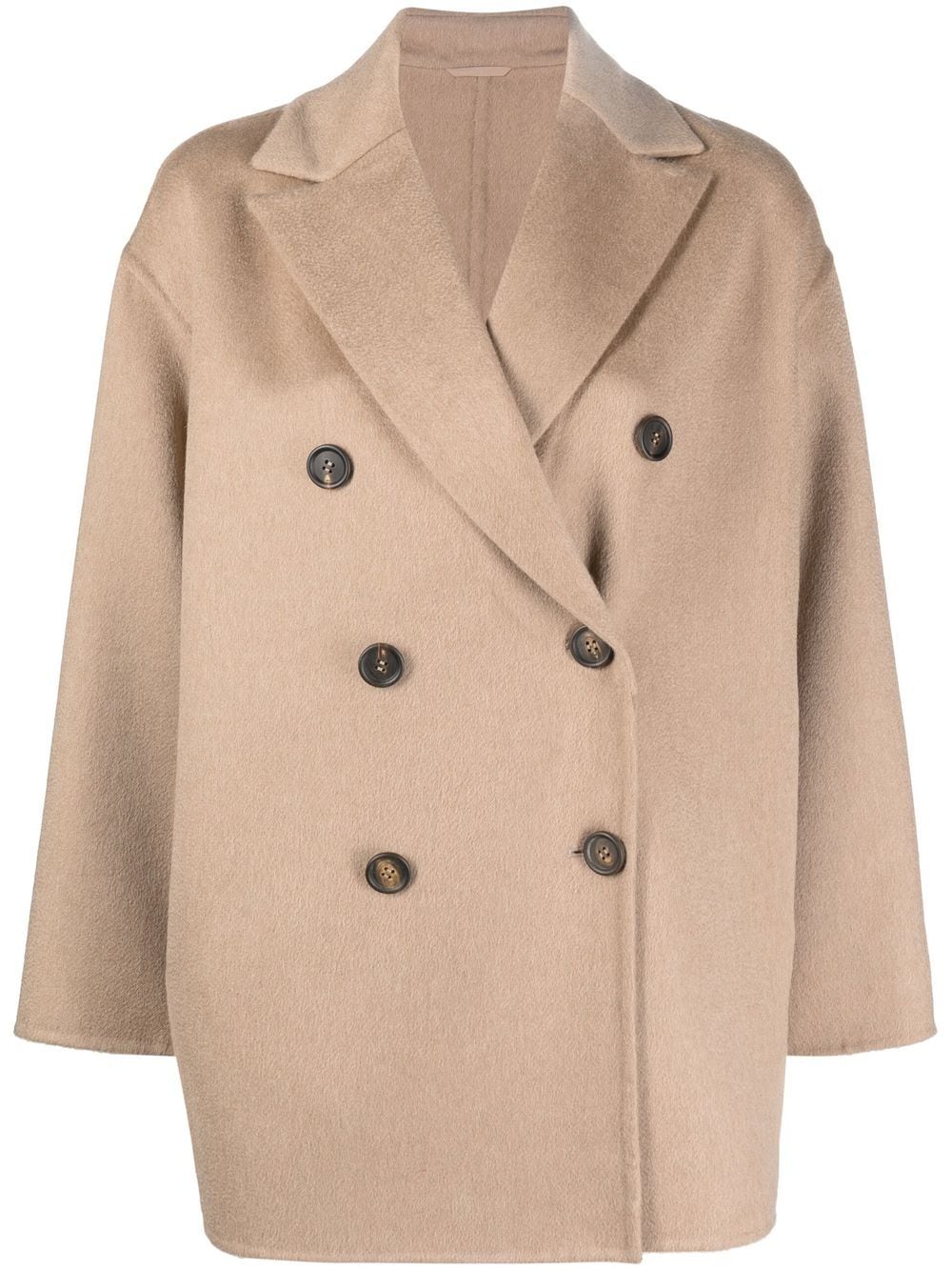 Brunello Cucinelli double-breasted cashmere coat - Neutrals von Brunello Cucinelli