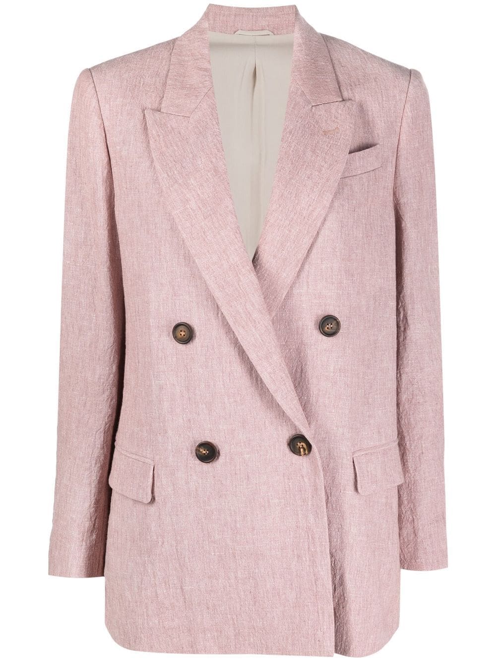 Brunello Cucinelli double-breasted linen blazer - Pink von Brunello Cucinelli