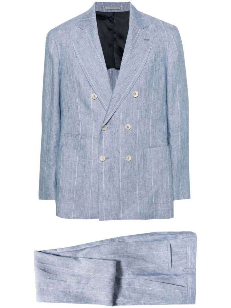 Brunello Cucinelli striped linen suit - Blue von Brunello Cucinelli