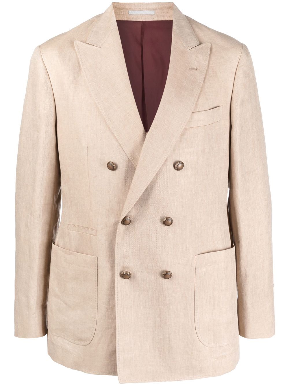 Brunello Cucinelli double-breasted tailored blazer - Brown von Brunello Cucinelli