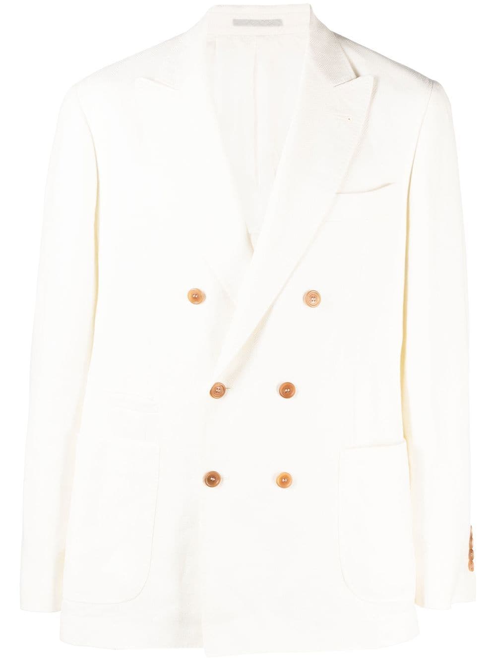 Brunello Cucinelli double-breasted tailored blazer - White von Brunello Cucinelli