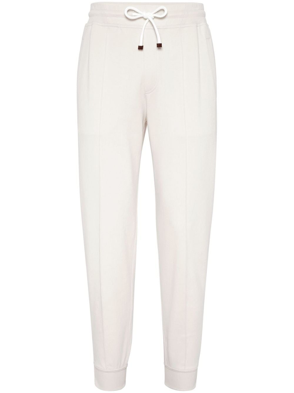 Brunello Cucinelli drawstring-waist tapered track trousers - White von Brunello Cucinelli