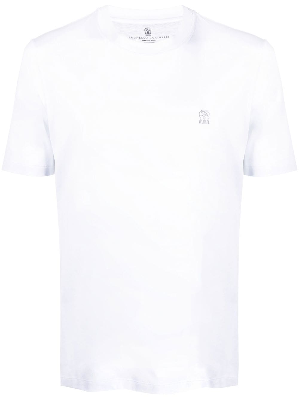 Brunello Cucinelli embroidered-logo cotton T-shirt - White von Brunello Cucinelli