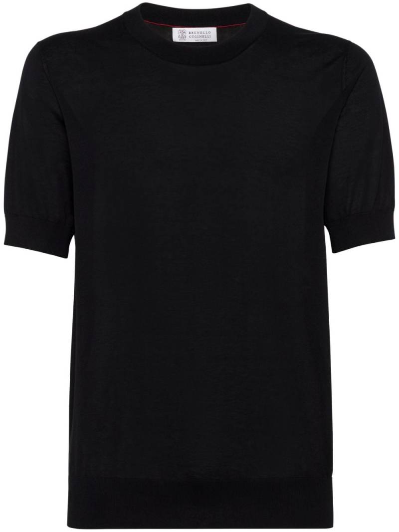 Brunello Cucinelli cotton-silk blend T-shirt - Black von Brunello Cucinelli