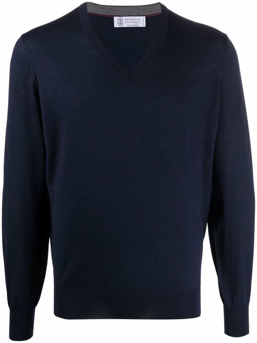 Brunello Cucinelli fine-knit V-neck jumper - Blue von Brunello Cucinelli