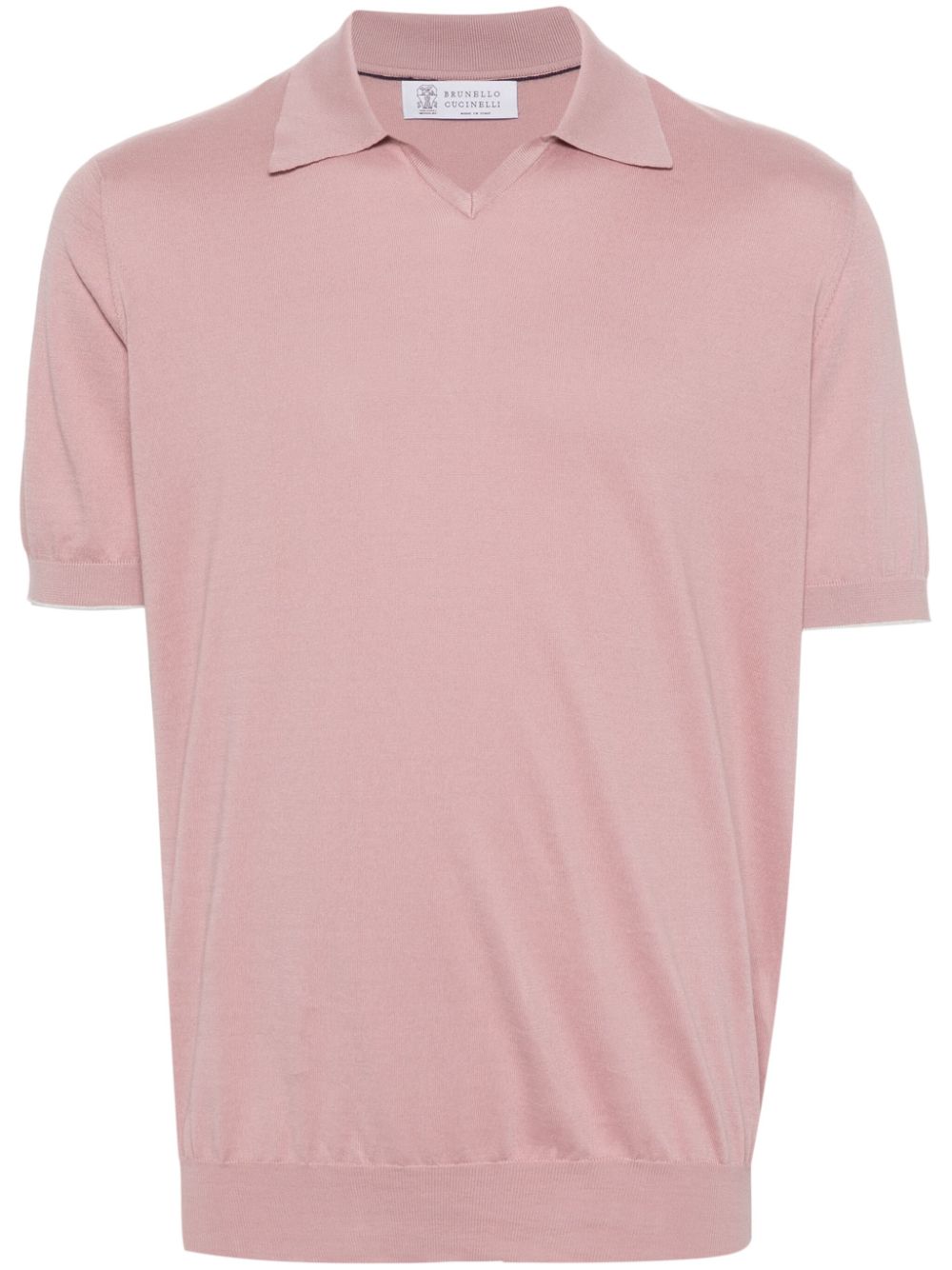 Brunello Cucinelli fine-knit cotton polo shirt - Pink von Brunello Cucinelli
