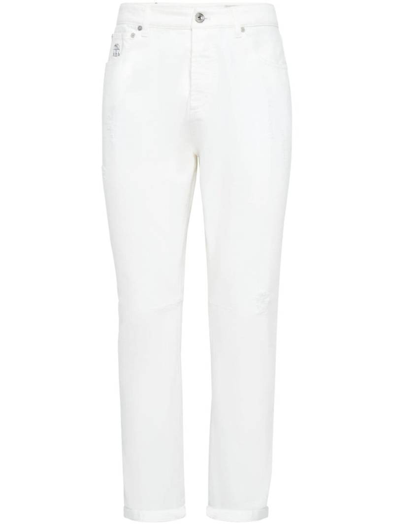 Brunello Cucinelli five-pocket straight-leg jeans - White von Brunello Cucinelli