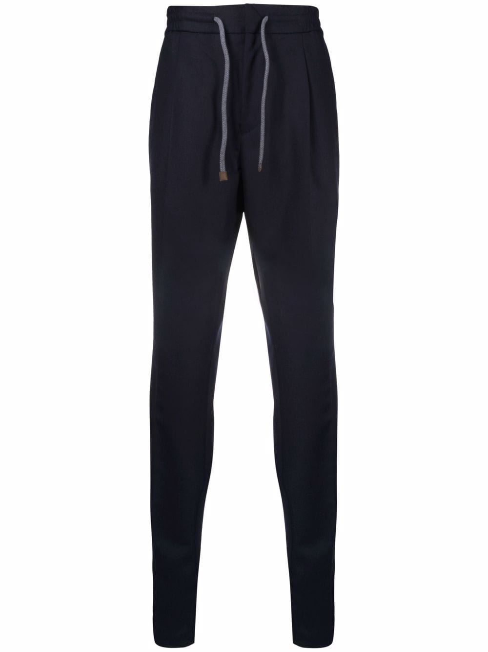 Brunello Cucinelli high-rise straight leg wool trousers - Blue von Brunello Cucinelli