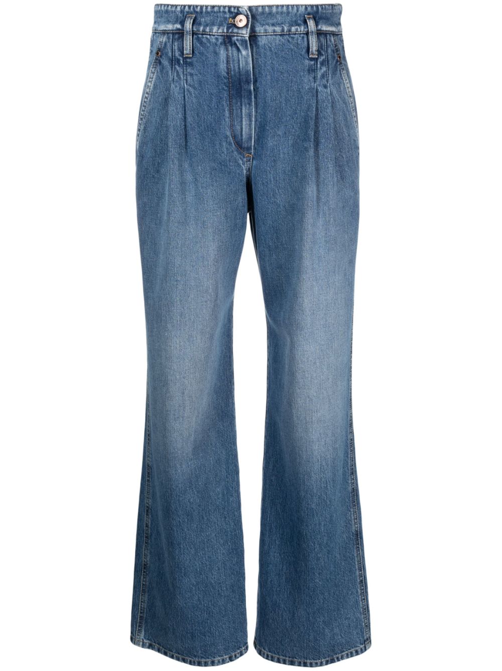 Brunello Cucinelli high-waist wide-leg jeans - Blue von Brunello Cucinelli