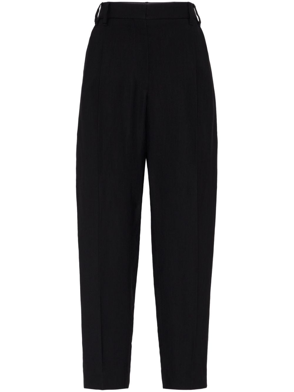 Brunello Cucinelli high-waisted pleated cropped trousers - Black von Brunello Cucinelli