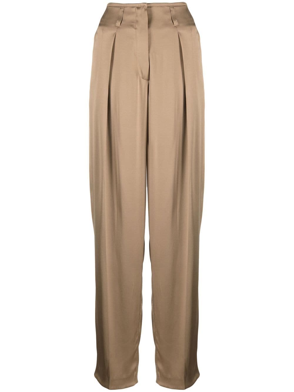 Brunello Cucinelli high-waisted silk trousers - Neutrals von Brunello Cucinelli