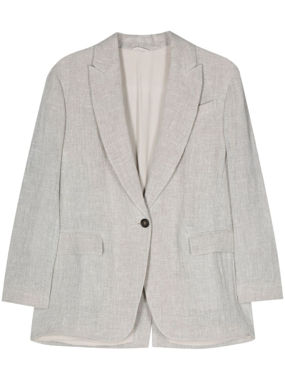 Brunello Cucinelli intertwined linen-blend blazer - Grey von Brunello Cucinelli