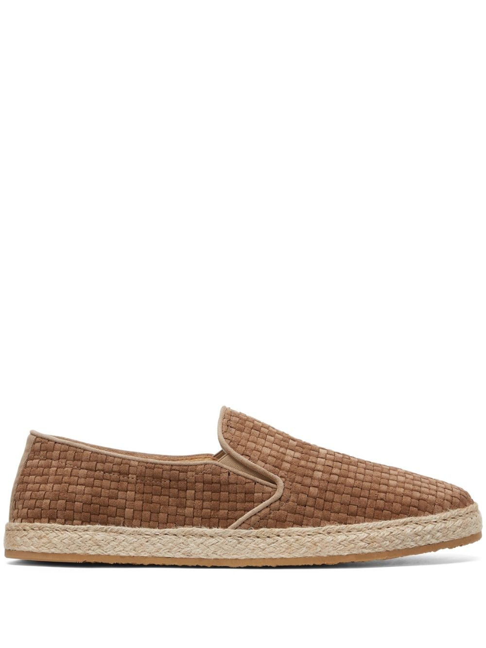 Brunello Cucinelli interwoven suede slippers - Brown von Brunello Cucinelli