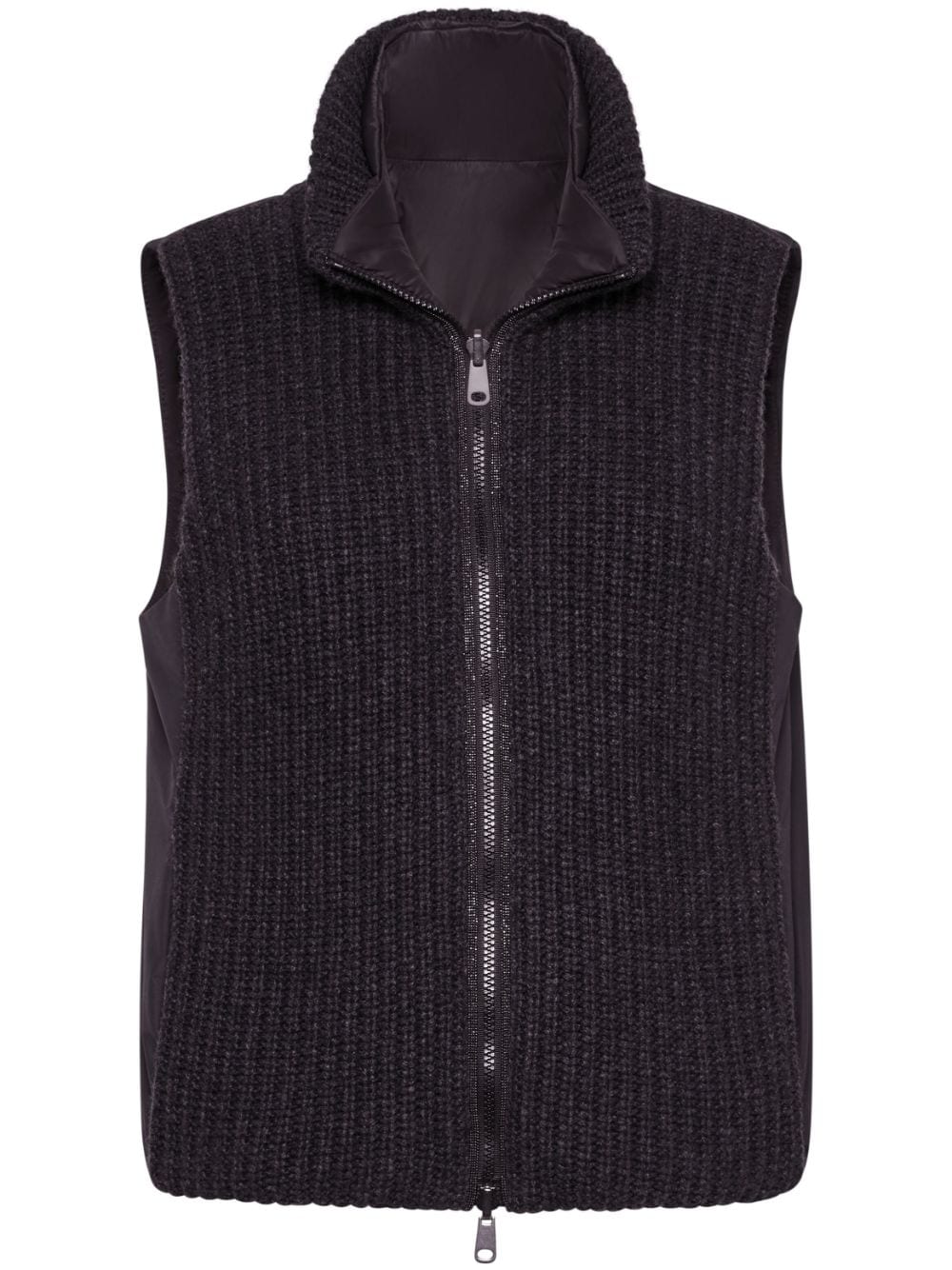 Brunello Cucinelli reversible padded zip-up gilet - Black von Brunello Cucinelli