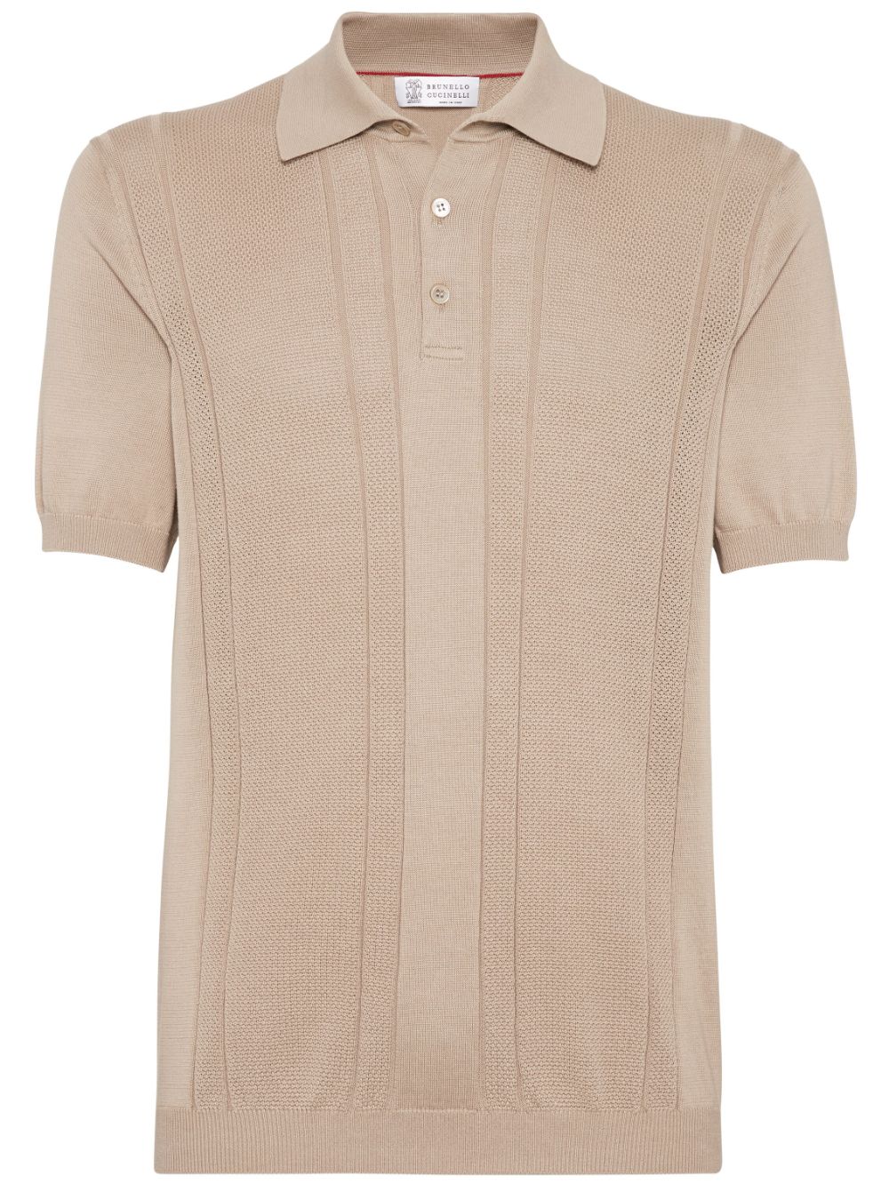 Brunello Cucinelli knitted cotton polo shirt - Brown von Brunello Cucinelli