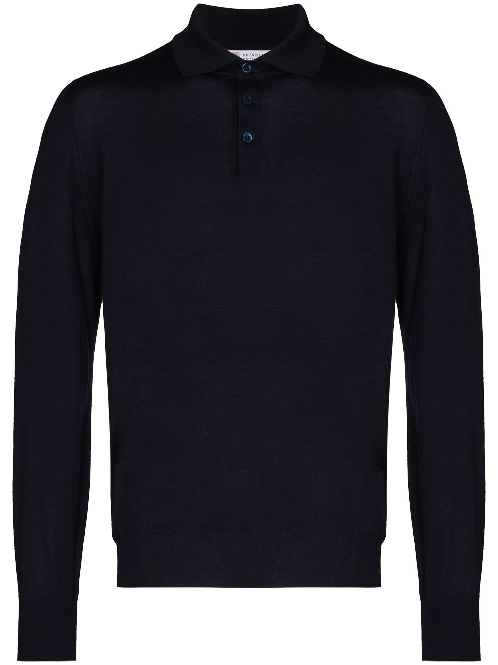 Brunello Cucinelli knitted long-sleeve polo shirt - Blue von Brunello Cucinelli