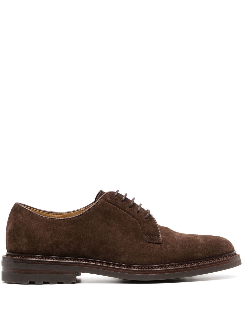 Brunello Cucinelli lace-up suede derby shoes - Brown von Brunello Cucinelli