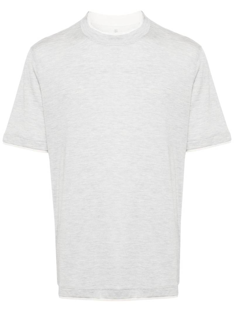 Brunello Cucinelli layered cotton T-shirt - Grey von Brunello Cucinelli