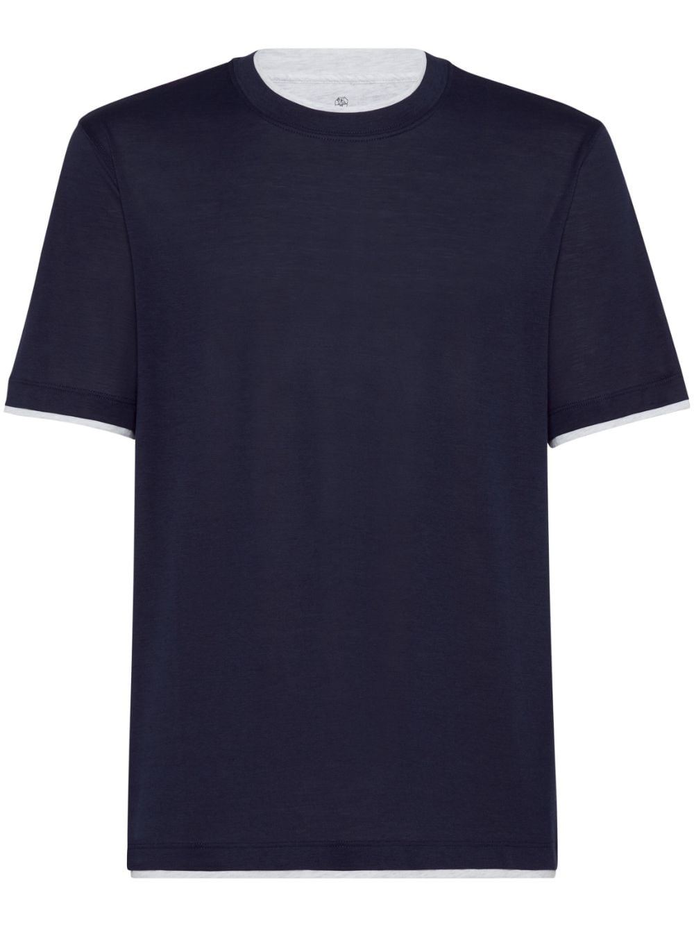 Brunello Cucinelli layered-design silk-blend T-shirt - Blue von Brunello Cucinelli